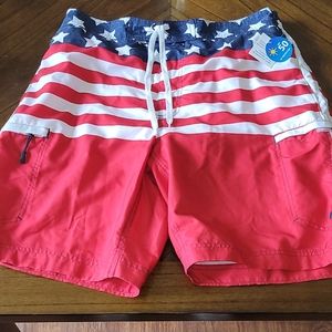 Men's Wave Zone USA Flag Cargo Trunks